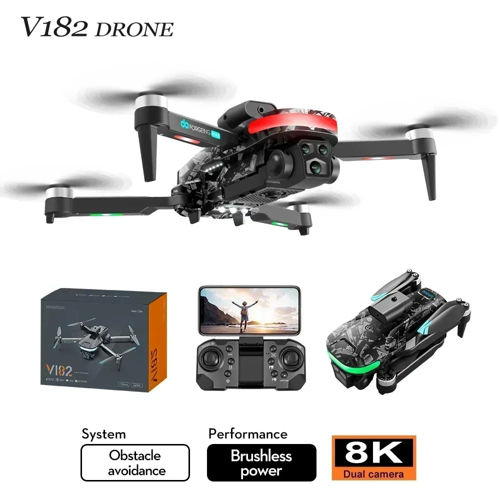 V182 Drone - 4K Professional Dual Camera Brushless Aerial Photography Laser Obstacle Avoidance