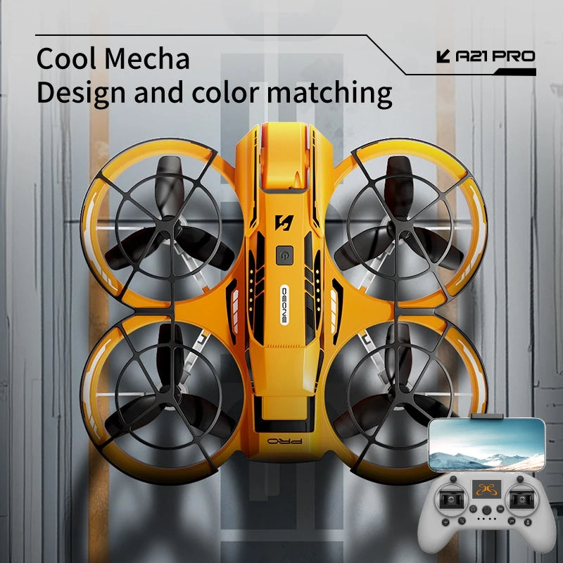 A21 Pro Drone - Mech Style Integrated FPV Remote Control Fully Enclosed Brushless Intelligent Aerial
