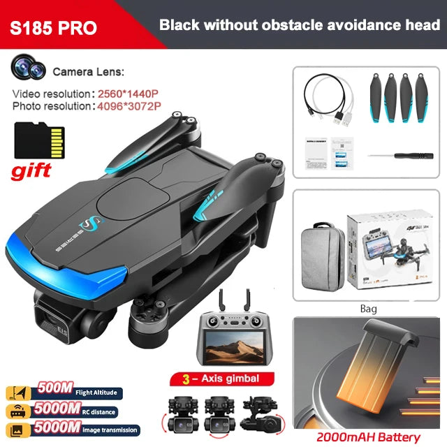 S185 Drone - 4K Professional Dual Camera 5G Digital Transmission 3-Axis Gimbal 360° Obstacle Avoidance 5KM