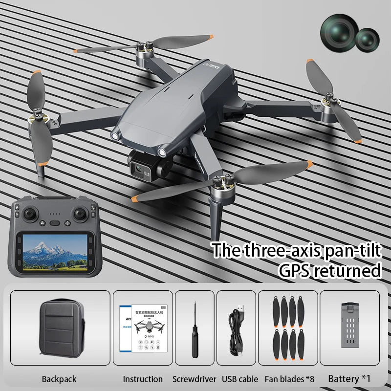 L600 Pro Max Drone - 8K Professional HD Camera 3-Axis Gimbal Aerial Photography Obstacle Avoidance 5KM FPV
