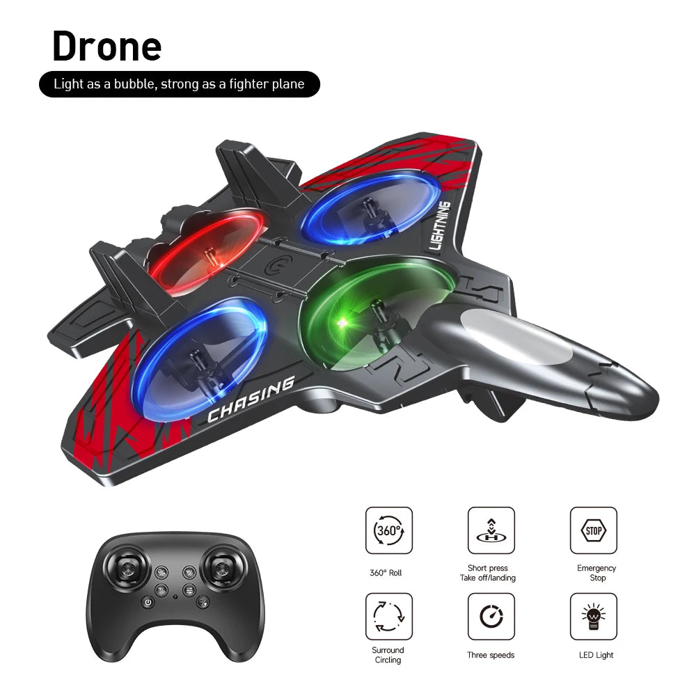 E72 Drone - High-Performance Foam Aircraft Stunt Intelligent Fixed Height Hover 360° Turn LED Lights
