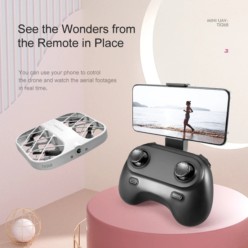 D029 - H107 Mini Drone - 4K/8K WiFi FPV Camera Altitude Hold 3D Flips Headless Mode Beginner Pocket Quadcopter