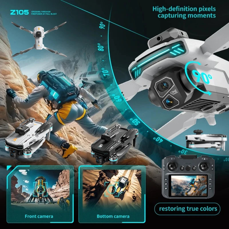 Z105 Drone - 4.3 Inch Screen Control Brushless Professional Aerial Camera Anti-Shake Gimbal