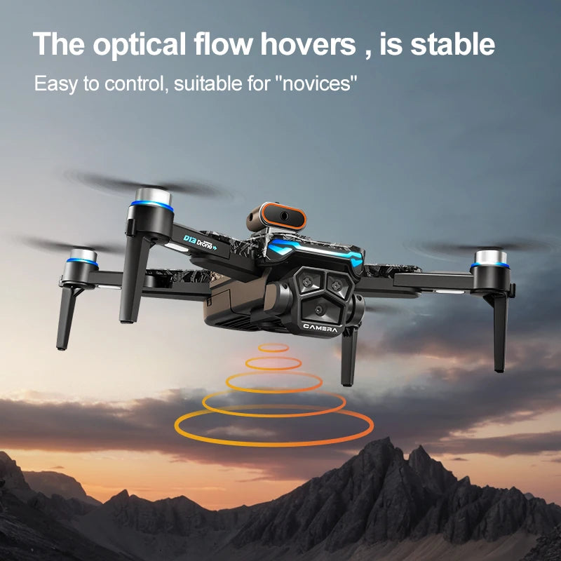 D042 - D13 Drone - 4K Triple Camera 5G WiFi FPV Brushless 360° Obstacle Avoidance 4.5" Screen Quadcopter