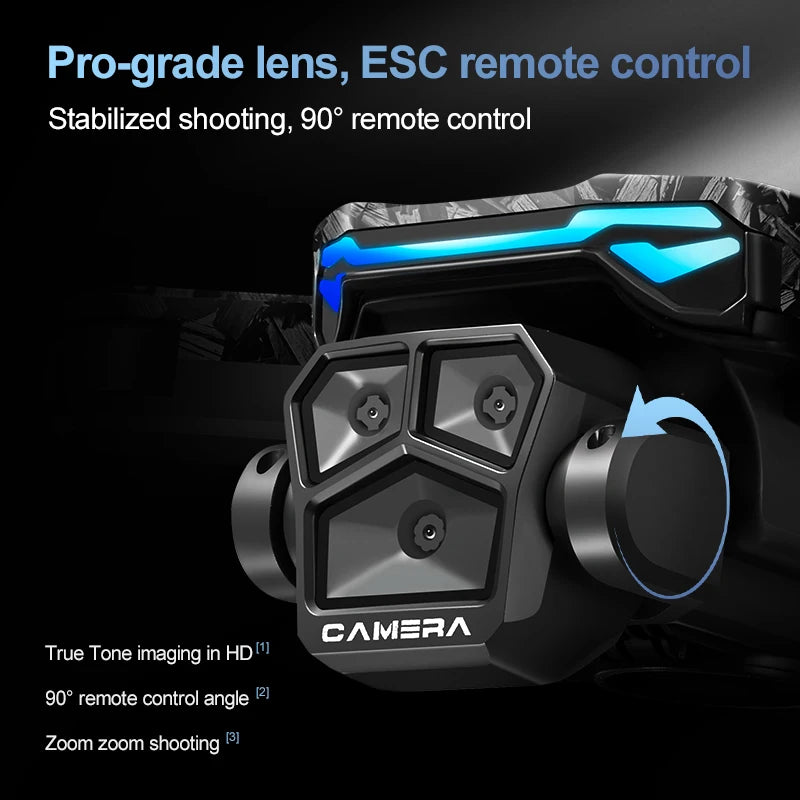 D042 - D13 Drone - 4K Triple Camera 5G WiFi FPV Brushless 360° Obstacle Avoidance 4.5" Screen Quadcopter