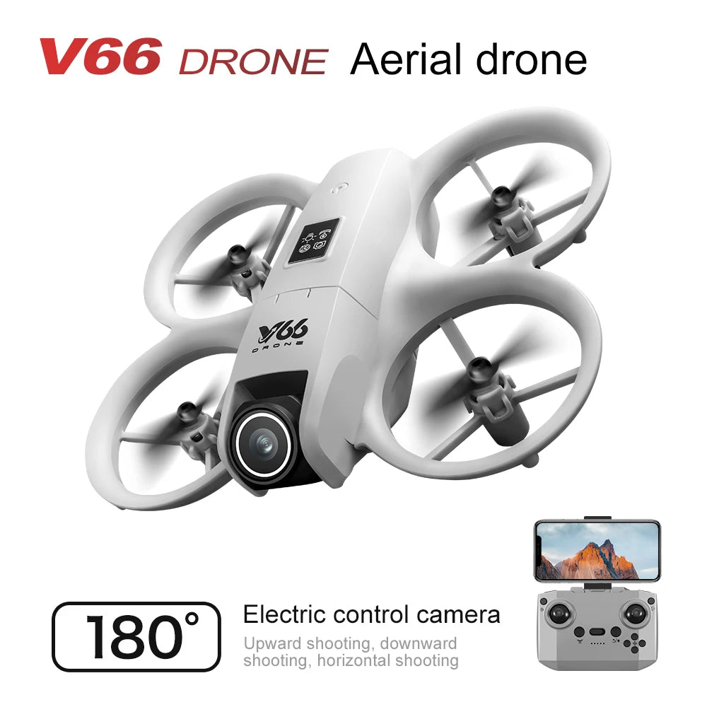 V66 Drone - Gravity Sensing Emergency Stop One Click Calibration 2.4G Optical Flow Obstacle Avoidance