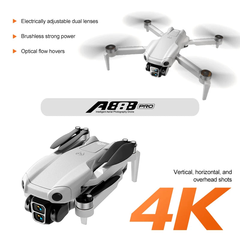 A888 Pro Drone - Aerial Photography Brushless Motor Optical Flow Positioning 360° Adjustable Camera