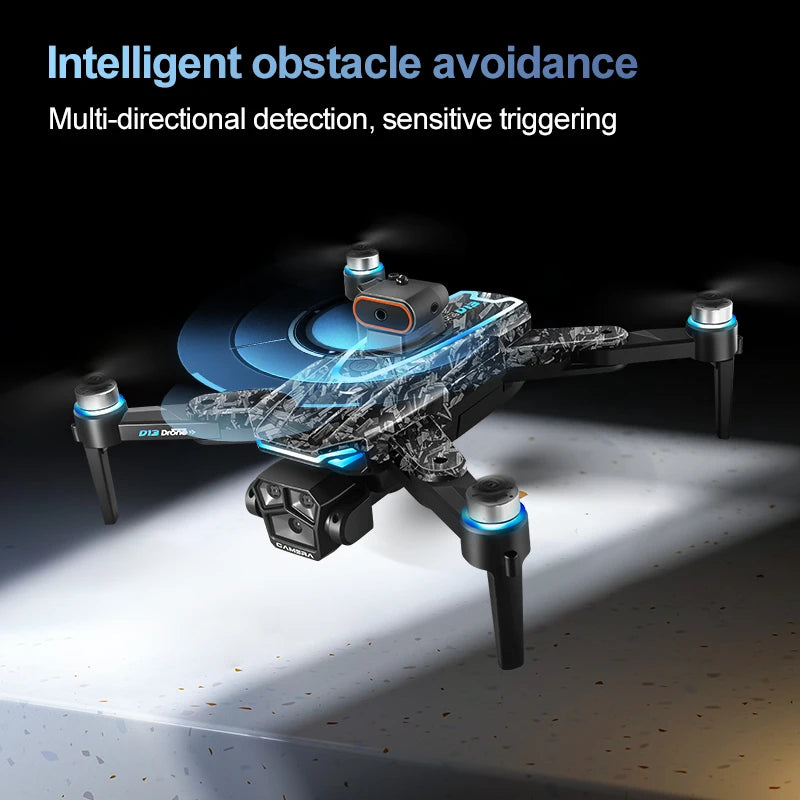 D042 - D13 Drone - 4K Triple Camera 5G WiFi FPV Brushless 360° Obstacle Avoidance 4.5" Screen Quadcopter