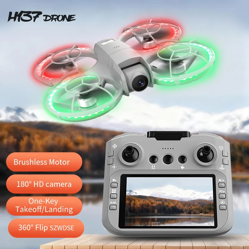 H137 Pro Drone - 4K HD Camera Screen Control Professional Aerial Obstacle Avoidance Brushless Quadcopter