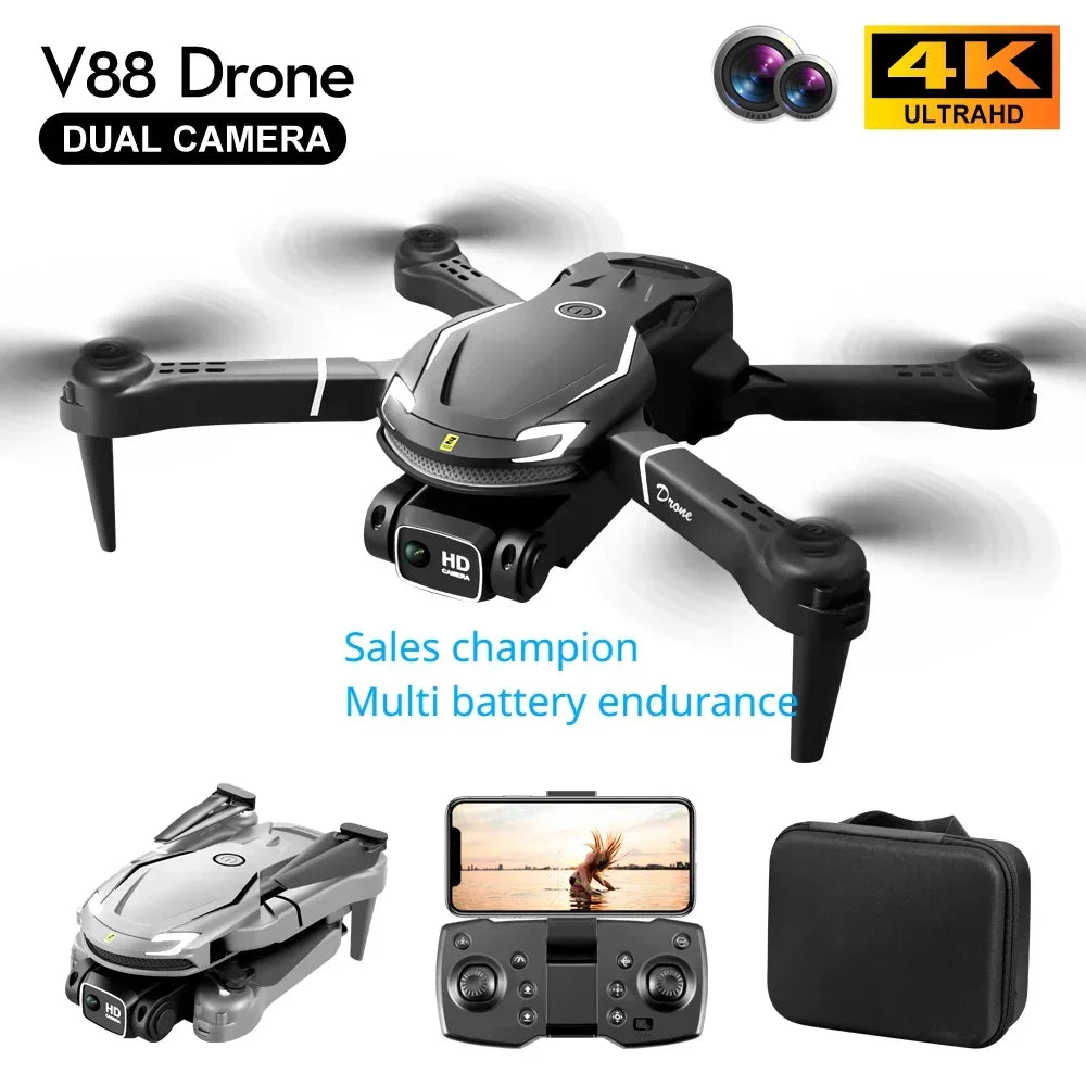 V8 Drone - 8K HD Mini Foldable Quadcopter 4K Obstacle Avoidance Optical Flow Aerial Photography