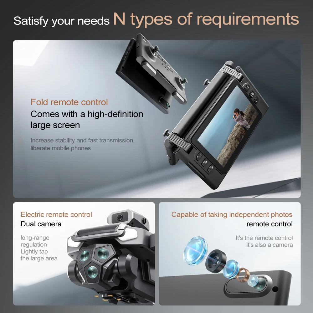 M66 Drone - 8K Folding Remote Control Camera Screen 5G FPV Brushless Motor Quadcopter