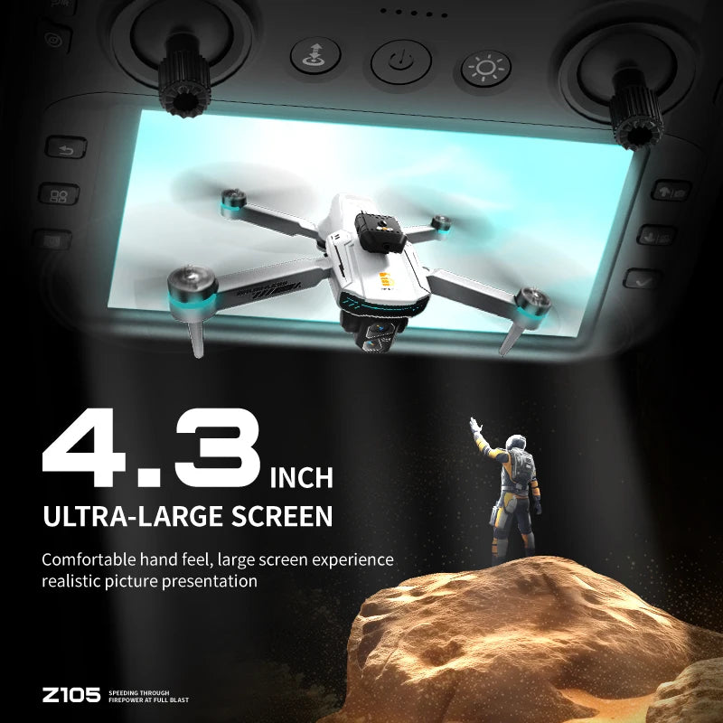 Z105 Drone - 4.3 Inch Screen Control Brushless Professional Aerial Camera Anti-Shake Gimbal