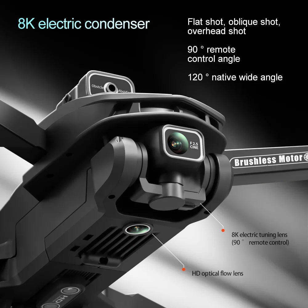 V168 MAX GPS Drone - Professional 8K HD Camera Obstacle Avoidance FPV 5G WiFi Brushless Screen Control Quadcopter