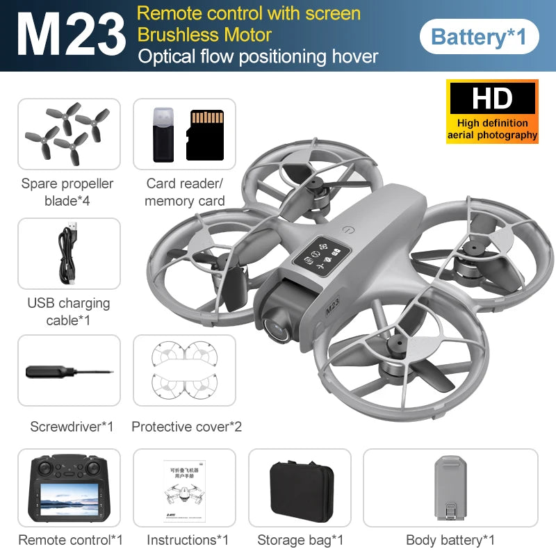 M23 Drone - Professional 4K Dual Lens Screen Control 360° Stunt Flip One-Button Takeoff Landing