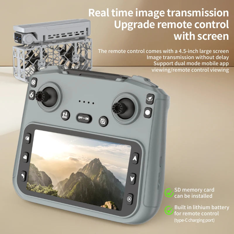 S161 Drone - 4K HD Screen Control Brushless Full Enclosure Flying Machine Quadcopter