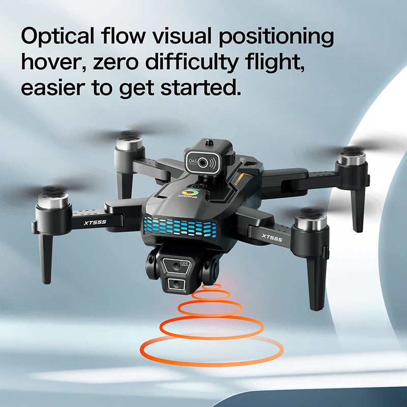 D043 - XT555 Drone - GPS 4K/8K Dual Camera Brushless 5G WiFi FPV Foldable 4.3" Screen Display Quadcopter