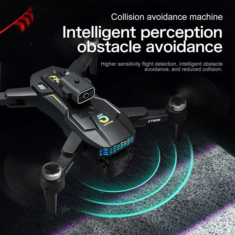 D043 - XT555 Drone - GPS 4K/8K Dual Camera Brushless 5G WiFi FPV Foldable 4.3" Screen Display Quadcopter
