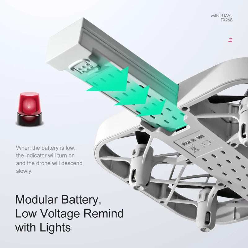 D029 - H107 Mini Drone - 4K/8K WiFi FPV Camera Altitude Hold 3D Flips Headless Mode Beginner Pocket Quadcopter