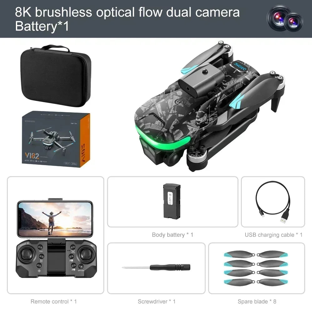 V182 Drone - 4K Professional Dual Camera Brushless Aerial Photography Laser Obstacle Avoidance