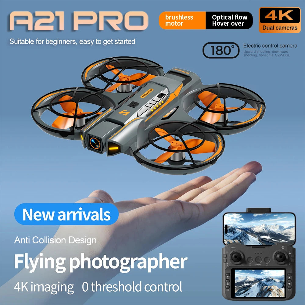 A21 Pro Drone - 4K HD Screen Mini 180° Electric Adjustable Camera WiFi Brushless Obstacle Avoidance