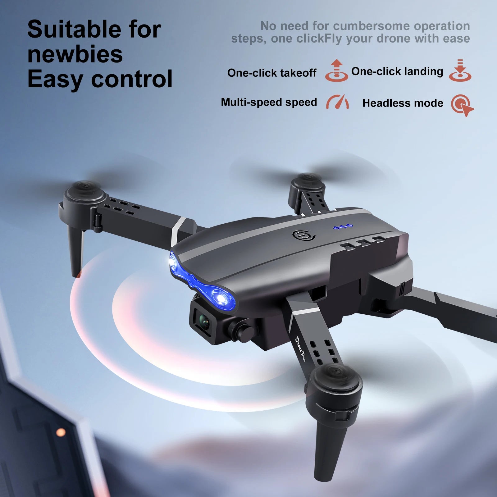 E99 MAX Drone - 8K HD 4.3 Inch Screen Remote Control Headless Mode 360 Roll Mini Quadcopter Kid Toy