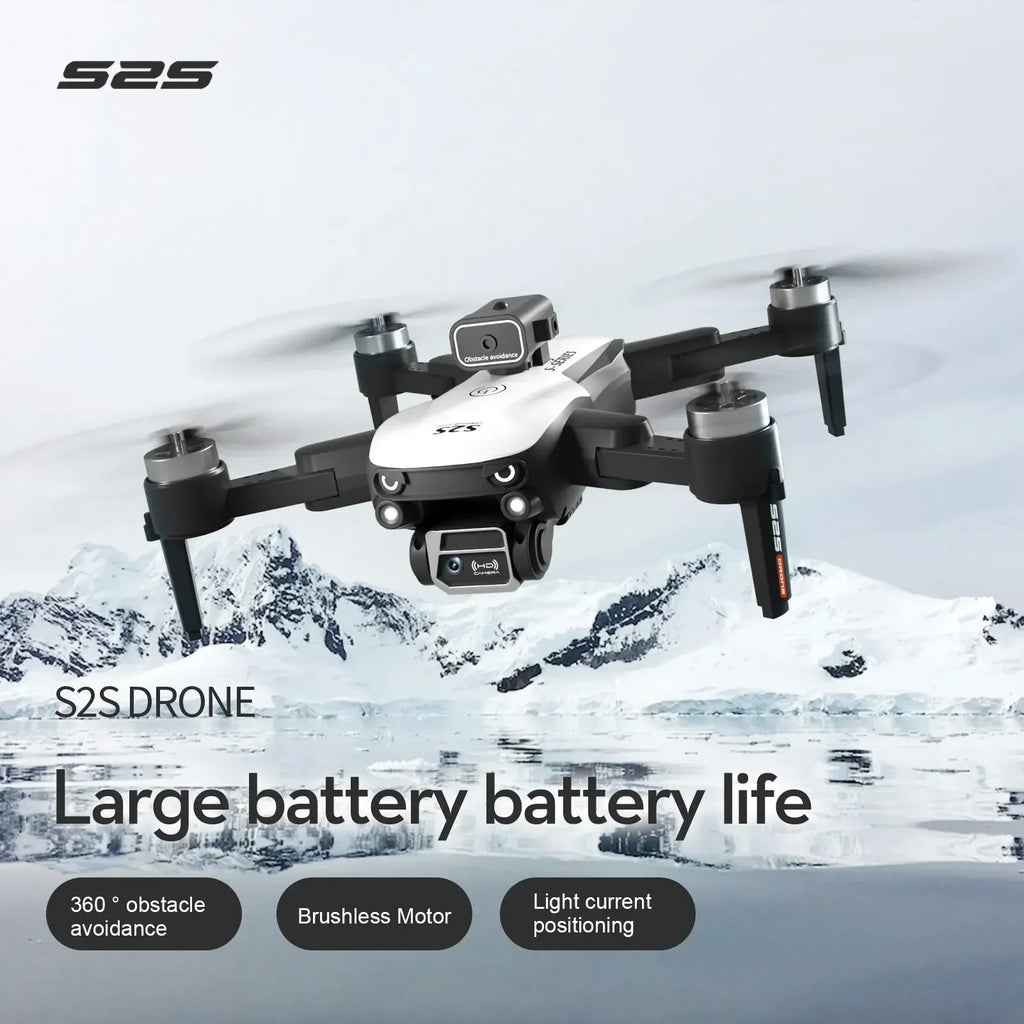 S2S Brushless Drone - 4K Professional 8K HD Dual Camera Obstacle Avoidance Aerial Photography Foldable Quadcopter 25Min