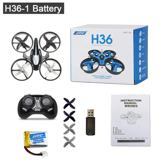 JJRC H36 Drone - 2.4G 4CH 6-Axis Headless Mode 360° Flip Mini Quadcopter RC Aircraft