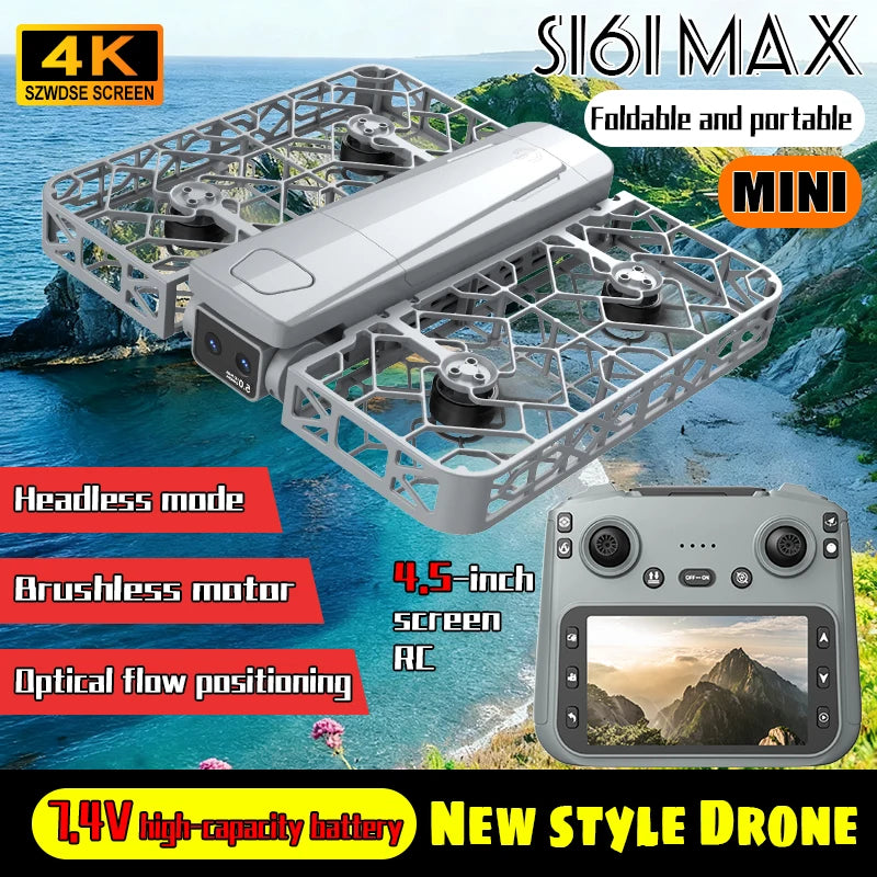 S161 Drone - 4K HD Screen Control Brushless Full Enclosure Flying Machine Quadcopter