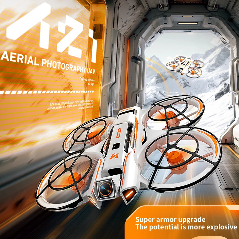 A21 Pro Drone - Mech Style Integrated FPV Remote Control Fully Enclosed Brushless Intelligent Aerial