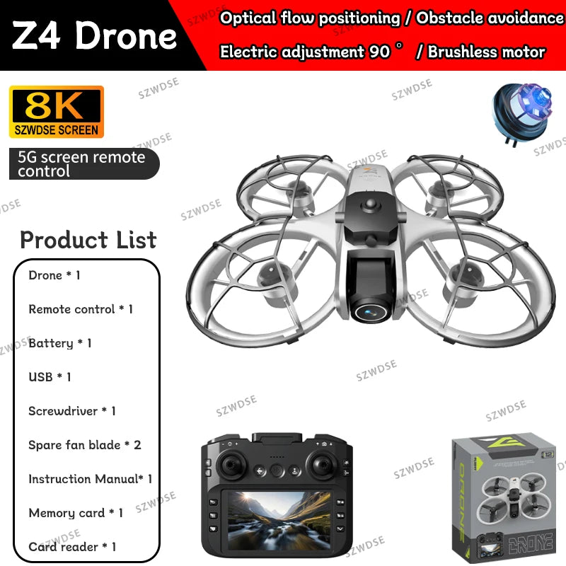 Z4 Mini Drone - 4K HD Professional Dual Camera Aerial Photography FPV Optical Flow Positioning Quadcopter