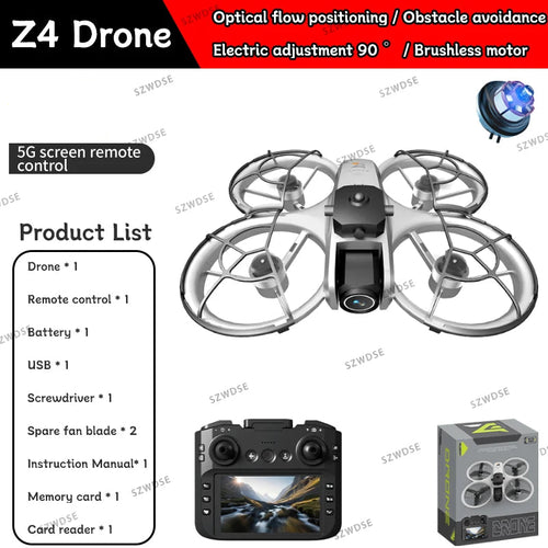 D007 - Z4 Mini Drone - 4K HD Professional Dual Camera Aerial Photography FPV Optical Flow Positioning Quadcopter