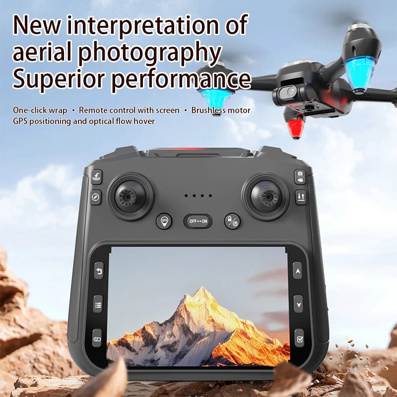 AE9 Drone - 4K Professional HD Camera Aerial FPV Brushless Optical Flow with Large Screen Remote Control