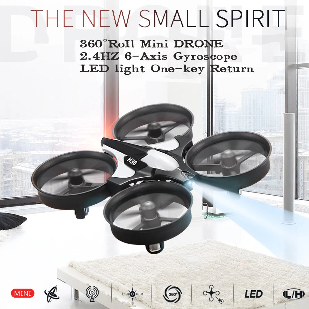 JJRC H36 Drone - 2.4G 4CH 6-Axis Headless Mode 360° Flip Mini Quadcopter RC Aircraft