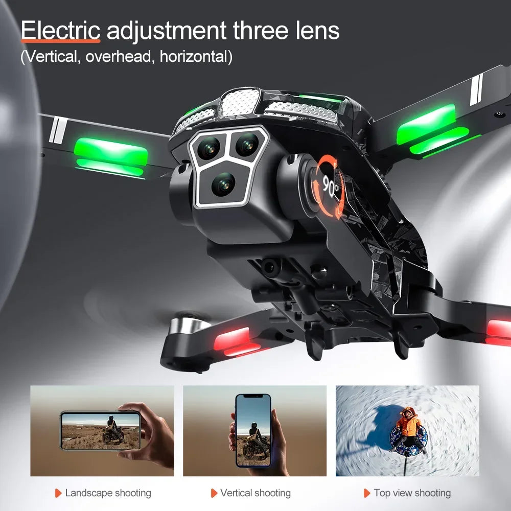 V186 Pro Drone - 8K Professional Triple HD Camera Aerial Photography Obstacle Avoidance FPV Brushless