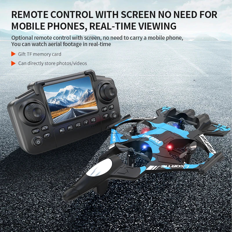 K500 MAX Drone - 2.4G WiFi RC Fighter Airplane Stunt Tumbling LED Colored Lights Christmas Gift