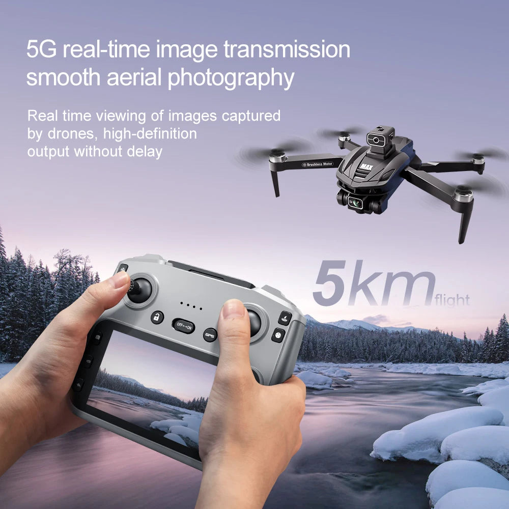 V168 MAX GPS Drone - Professional 8K HD Camera Obstacle Avoidance FPV 5G WiFi Brushless Screen Control Quadcopter