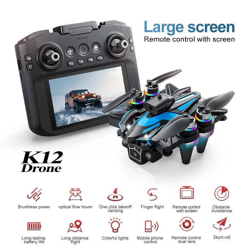 K12 Max Drone - 4K Professional Aerial Photography Brushless Motor Two Camera Obstacle Avoidance Foldable
