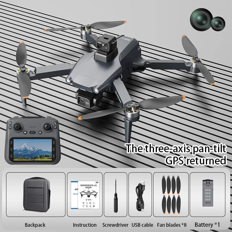 L600 Pro Max Drone - 8K Professional HD Camera 3-Axis Gimbal Aerial Photography Obstacle Avoidance 5KM FPV