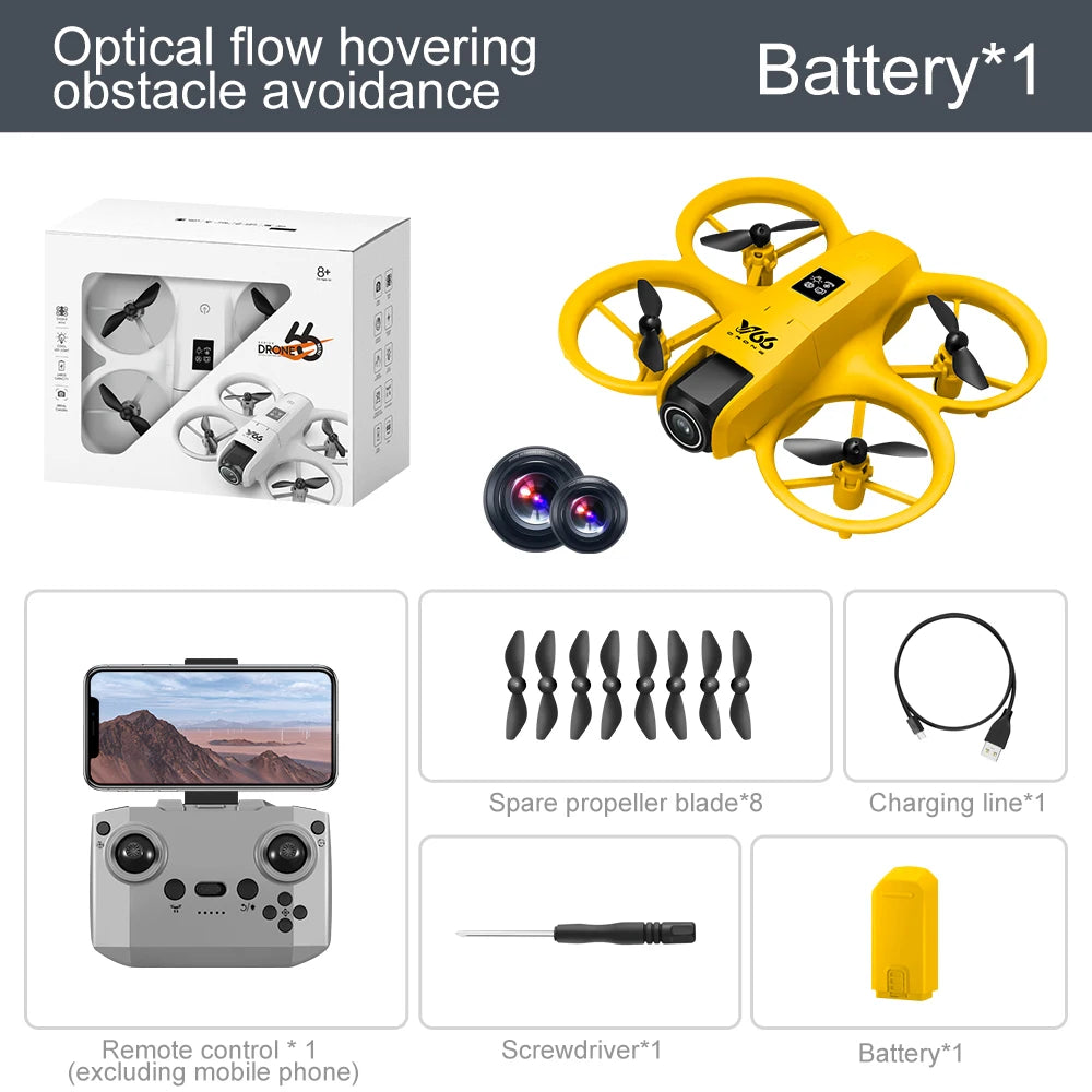 V66 Mini Drone - 4K Professional HD Wide Angle Camera WiFi FPV Height Keep Foldable Quadcopter