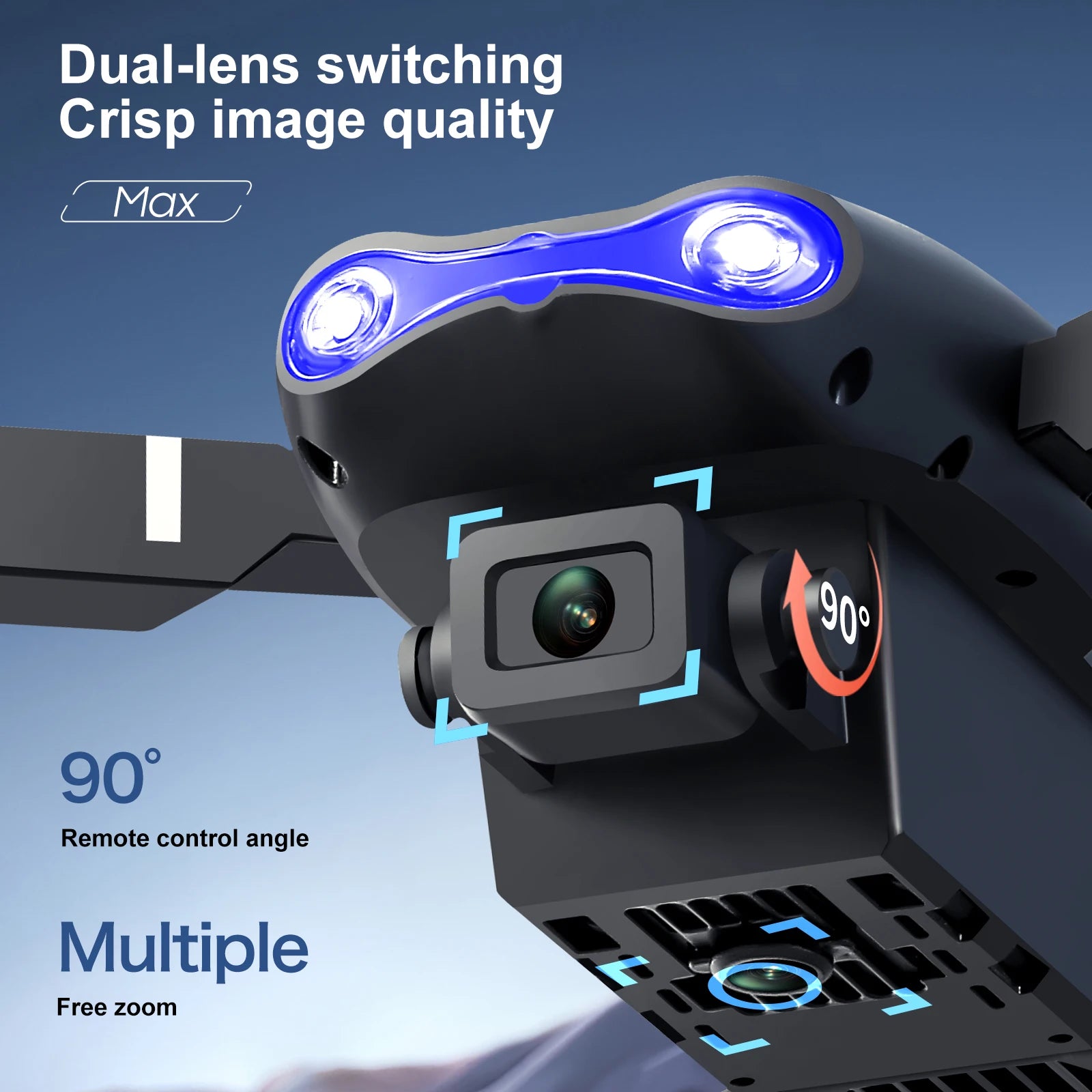 E99 MAX Drone - 8K HD 4.3 Inch Screen Remote Control Headless Mode 360 Roll Mini Quadcopter Kid Toy