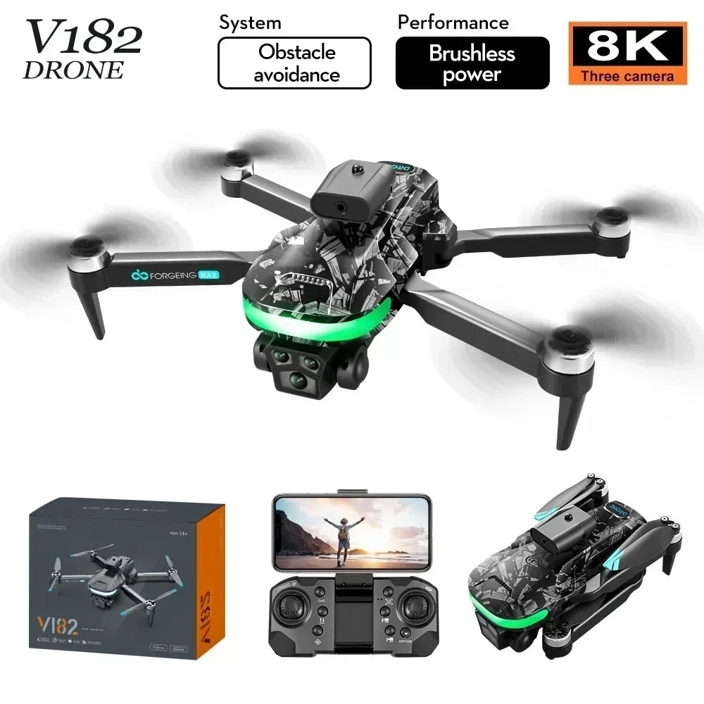V182 Drone - 4K Professional Dual Camera Brushless Aerial Photography Laser Obstacle Avoidance