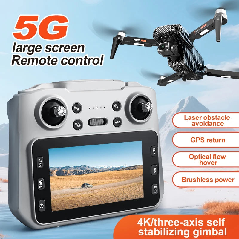 K919 MAX Drone - GPS Professional 8K Camera 3-Axis Gimbal Aerial FPV Brushless Obstacle Avoidance Large Screen Folding