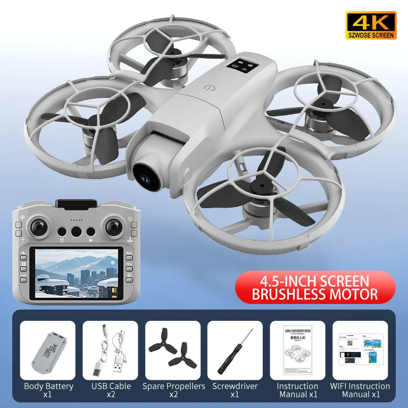 H137 Pro Drone - 4K HD Camera Screen Control Professional Aerial Obstacle Avoidance Brushless Quadcopter